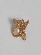 Vintage Avon Gold Color Koala bear on Branch Faux Pearl Brooch Pin  1.25” - $181.08 MXN
