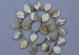 Natural 20 pieces sea shell smooth hexagon bead gemstones briolette bead, 12x18  - £55.93 GBP