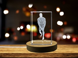 LED Base included | Swimming Player 3D Engraved Crystal 3D Engraved Crystal - £31.46 GBP+