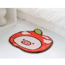 Super Cute Lying pig rug, Cartoon Apple pig carpet, Fluffy living room mat, - £67.77 GBP