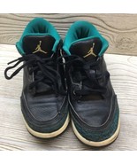 Boys NIKE Air Jordan 3 Shoes Youth Size 1.5 Aqua Blue Black Fast Shippin... - $14.84