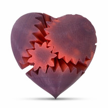 Gear Heart 3D Printed Puzzle Medium - Cotton Candy (color changing purple to pin - £31.47 GBP
