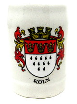 Köln Beer Stein Mug Miniature Stoneware Ceramic Cologne West Germany Vintage - £22.94 GBP