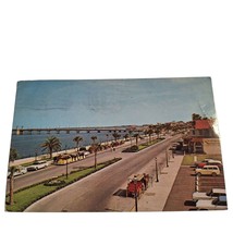 Postcard Beautiful Bay Front St Augustine Florida Montanzas Bay Bridge Of Lions - $6.92