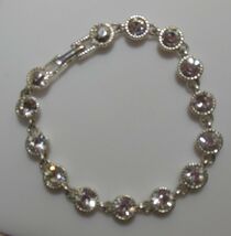 Avon Silver-tone Clear Rhinestone Link Bracelet 7.5" - $14.84