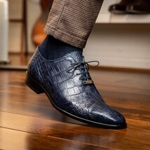 Men's Shoes Bono Genuine Alligator Oxford Navy image 7