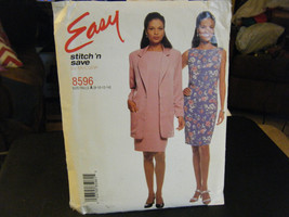 McCall&#39;s Stitch&#39;n Save 8596 Misses Unlined Jacket &amp; Dress Pattern - Size 8-14 - £7.76 GBP