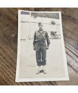 Vintage Photograph Soldier At attention WWII 1943 3 1/2 x 5 1/2” - $13.93 CAD