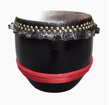 Cowhide drum 12 inches black Lion dance drum Chinese drum percussion ins... - £392.43 GBP