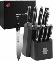 TUO TC1218 12 Pcs Forged Stainless Steel Knife Set with Wooden Block in Gift Box - £139.02 GBP