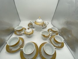 Alpine Cuisine Tea Set Fine Porcelain Germany 21 Piece Grapevine Complet... - $279.99