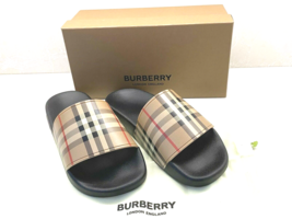 NEW MEN&#39;S BURBERRY VINTAGE CHECK SLIDE SANDAL SHOES US 8/UK 7/EU 41 - $5,965.57 MXN