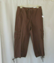 Liz Claiborne  Liz Wear pants cropped  cargo Size 4 brown 100% cotton New - £11.68 GBP