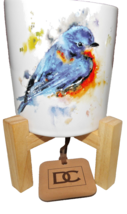 Demdaco Bluebird Water Color Cup with Wooden Stand - £7.77 GBP