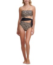 DKNY Suntan Printed Cut-Out Bandeau One-Piece Swimsuit, Us 14 - £52.77 GBP