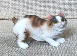 Vintage Resin Crouching Striped Fat Cat Figurine Chunky Kitty Kitten Chonk - £9.34 GBP