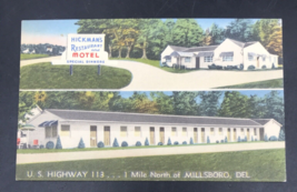 VTG Hickman&#39;s Restaurant &amp; Motel Millsboro DE Delaware Linen Postcard US Hwy 113 - £10.93 GBP