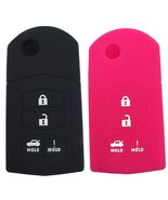 Ezzy Auto Silicone Key Fob Case 4 Buttons Black Pair Fit 3 5 6 CX-7 - $13.18 CAD