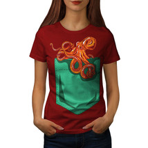 Wellcoda Octopus Pocket Womens T-shirt, Sea Animal Casual Design Printed Tee - £14.55 GBP+