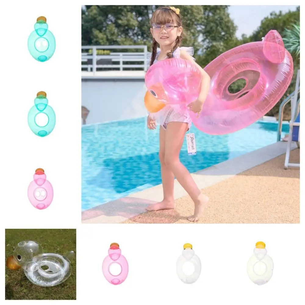 Transparent Children Duck Swimming Ring Cute Sequin with Seat Inflatable - £12.54 GBP+
