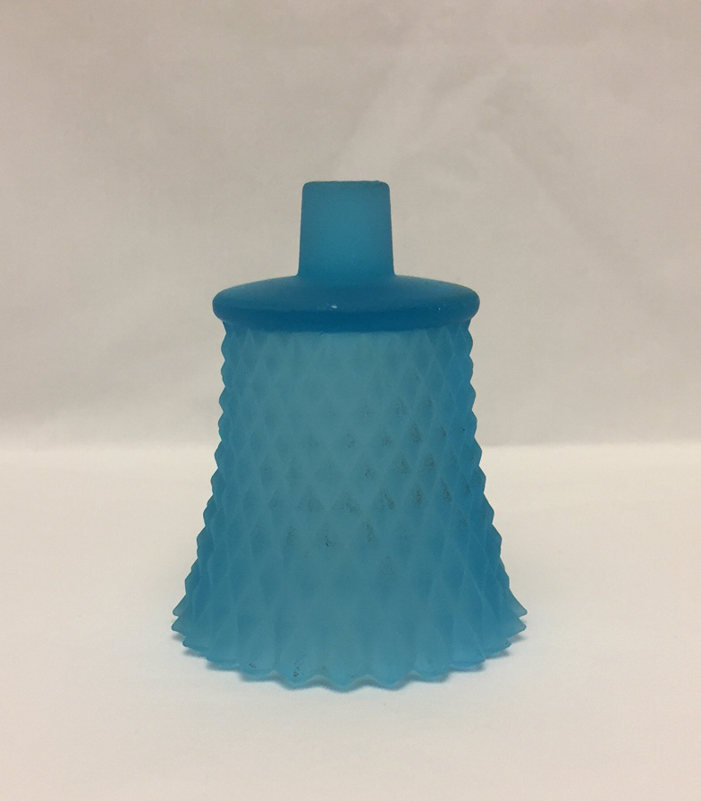 Vintage Homco votive cup aqua blue glass diamond point Home Interiors - $3.00