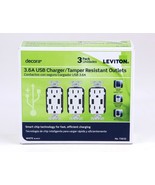 *Leviton T5632 3.6A USB Charger/Tamper Resistant Outlets 3 Pack White - $62.00 CAD