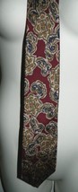 VTG Christian Dior Monsieur Silk Maroon Floral Flower Pattern Wide Long ... - $17.41