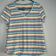 Sonoma short sleeve rainbow stripe top - £4.83 GBP