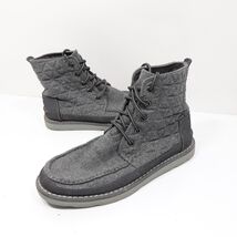 Toms Searcher Chukka Boot Quilted Wool Lace Up Heather Gray Mens Size 7 - $26.99