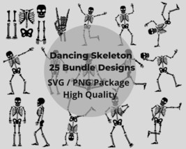 Skeleton Svg, Skeleton svg Bundle, Dancing Skeletons SVG, Halloween Svg - £1.99 GBP