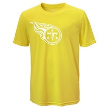 NFL Tennessee Titans Boys Screen Logo T-Shirt Short Sleeve Medium Neon Yellow - £6.99 GBP