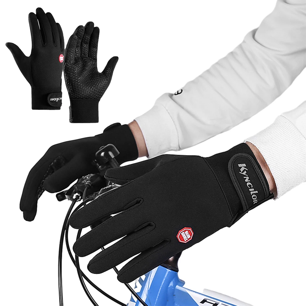 Windproof Winter Cycling Gloves Reflective Design Biking Gloves Plush-Lined Cold - £12.82 GBP