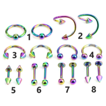 4PC Multi-Style Stainless Steel Multi-Color Mixed Piercing Set - FAST SH... - £3.99 GBP