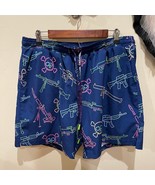 Savage Technicians SWIM TRUNKS - NEON LIGHTS &amp; GUN FIGHTS - $47.52 CAD