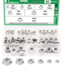 85PCS 304 Stainless Steel Hex Flange Nuts Assortment Kit - M3 to M10 - $298.79 MXN