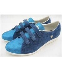 Adidas Sleek Series Vintage Sneakers Blue Suede &amp; Silk Size 8 - £96.65 GBP