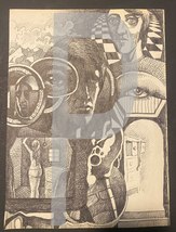 Bill Jameson Surrealism Drawing &quot;Voyeur&quot; 1968 - £24.05 GBP