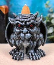 Crouching Gothic Horned Devil Chimera Gargoyle Backflow Incense Cone Burner - $329.41 MXN