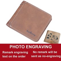 2020 Men Wallets Photo Engraving High Quality Male Purse Vintage Card Holder Bra - £96.49 GBP