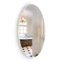 Frameless Beveled Wall Mounted Bathroom Mirror, HD Makeup Mirror, 25&quot; - £70.49 GBP