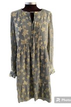 Loft Tunic Dress Size S Gray Shimmering Gold Stars Overlay Eras Tour Out... - $34.53