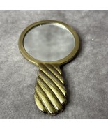 Estee Lauder Vintage Travel Mirror Handheld Mini Gold Tone. 5” length - $14.01