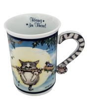 Comical Cats Porcelain Tea Coffee Cup &quot;Hang In there &quot;  Danbury Cat Lady Cup - £8.79 GBP