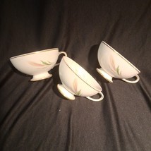Vintage SET OF 3 Treasure Chest Tea/coffee Cups Wheat Gold Trim BavariaG... - $9.39