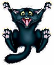 Funny Window Car Cling Crazy Black Attack CAT Witch Decal Sticker Decoration-New - £10.07 GBP