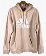 Adidas Sweatshirt Hoodie Large Womens Light Pink White Spell Out Logo - $29.19