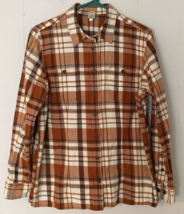 Duluth Trading flannel shirt size L men plaid 100% cotton pockets long s... - $12.13