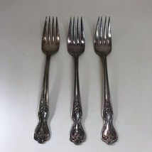 3 Salad Forks Magnolia Wm Rogers Extra Plate Flatware Original 6.75&quot; - £11.64 GBP