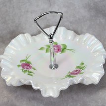 Fenton Tidbit Iridescent Hand Painted L Drury  1981  8&quot; Dia - $1,361.67 MXN