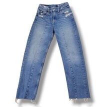Pull &amp; Bear Jeans Size 4 W24&quot;L25.5&quot; Mom Jeans Straight Leg Jeans Distres... - £27.21 GBP